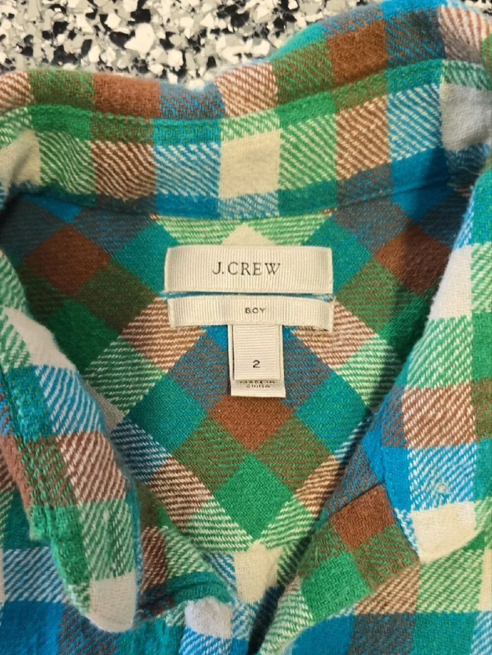J. Crew Plaid Button-Down Shirt in Green, Blue, Brown, Cream